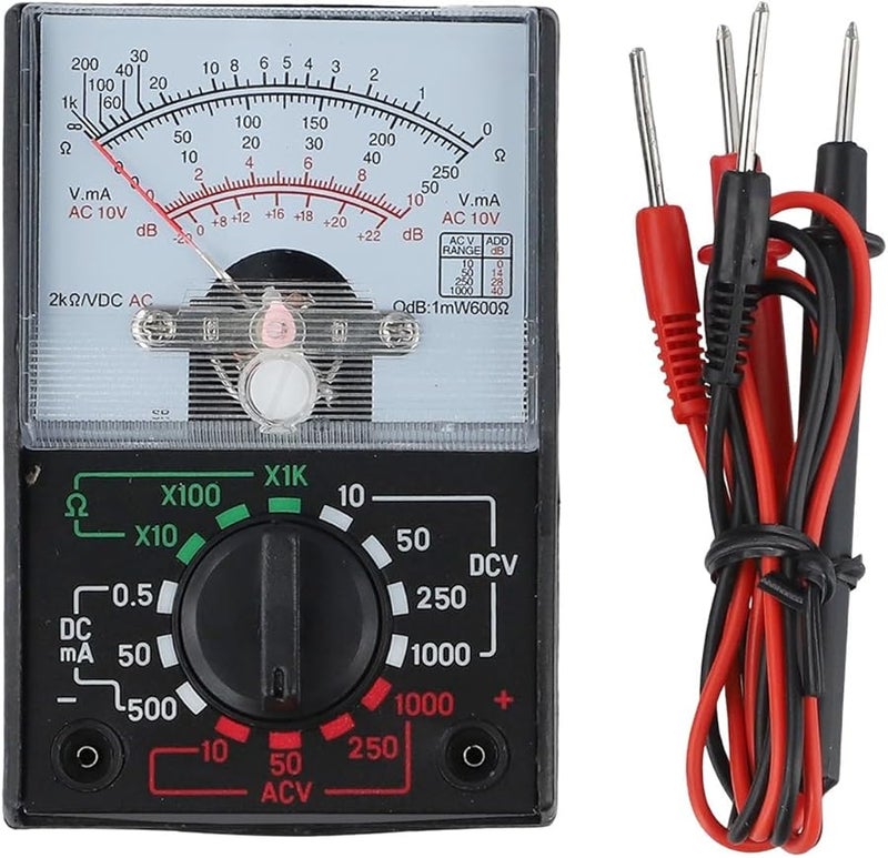 مقياس متعدد تماثلي DC AC 1000V فولتميتر 250mA أميتر بمقياس أوم x1K للاختبارات الكهربائية - Image 1